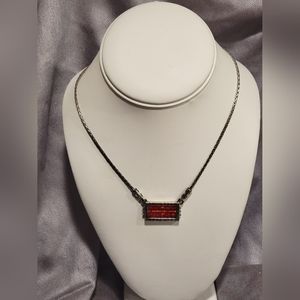 Brighton Necklace With Red Crystals/Rhinestones  16 Inch & 2 Inch Extender